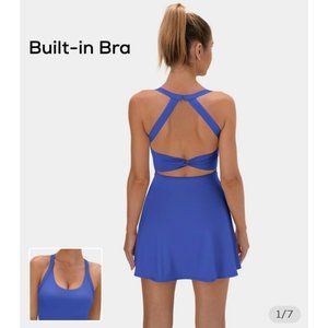 HALARA Blue Dress with Built-in Bra